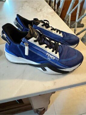 Fendi Men’s Royal Blue and Black Low-Top Sneakers